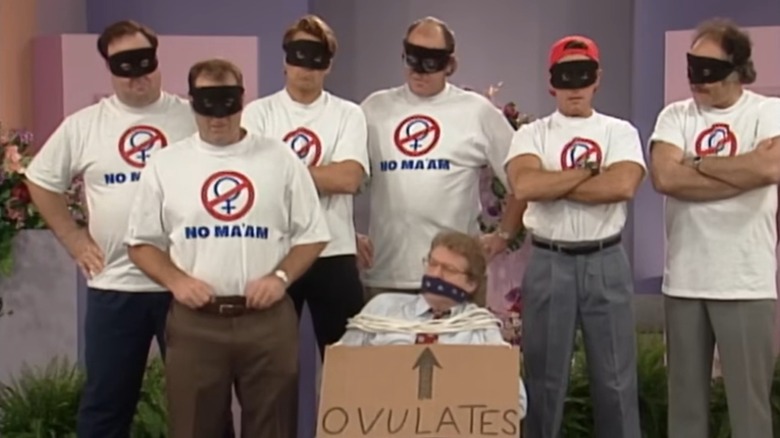 Al Bundy and his friends form the "No MA'AM" anti-feminist group in "Married... with Children"
