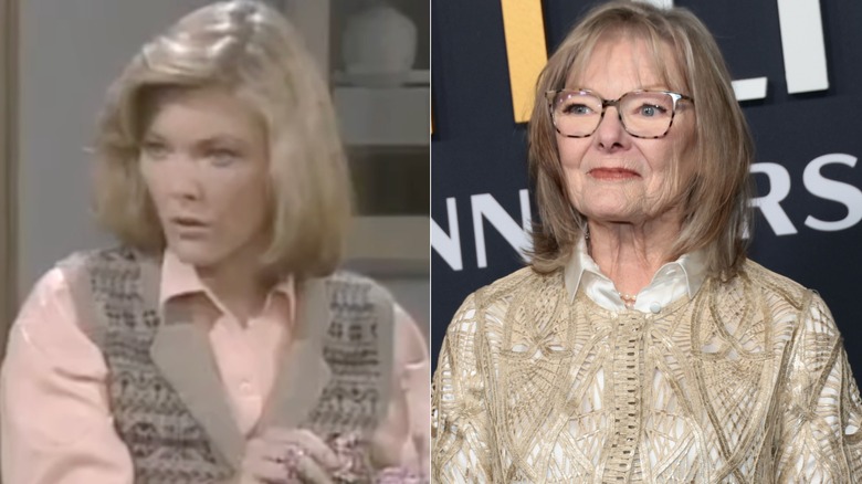 Split image of Jane Curtin acting on Kate & Allie and smiling in more recent years