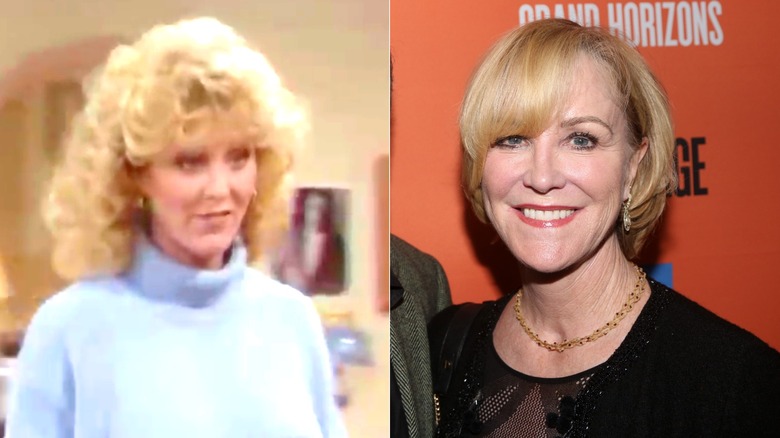 Split image of Joanna Kerns acting on Growing Pains and Joanna Kerns smiling in more recent years