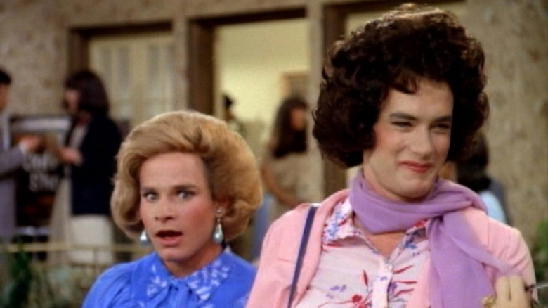 Tom Hanks and Peter Scolari as women in "Bosom Buddies"