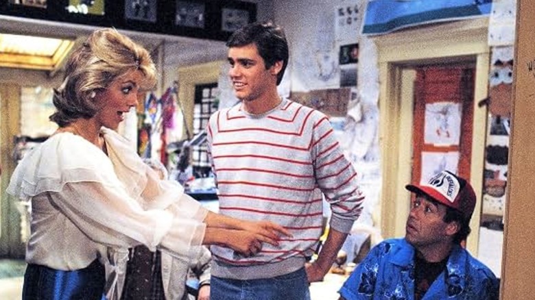 Jim Carrey and Teresa Ganzel in "The Duck Factory"