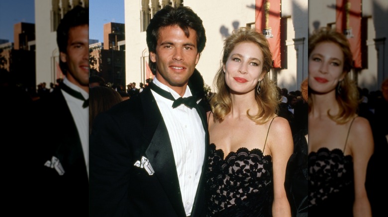 Lorenzo Lamas and Kathleen Kinmont at the Oscars in 1989