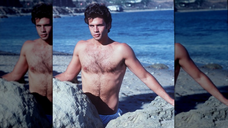 Lorenzo Lamas on the beach in Malibu in 1982