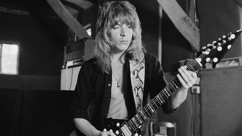 Randy Rhoads recording Blizzard of Ozz at Ridge Farm Studio in 1980