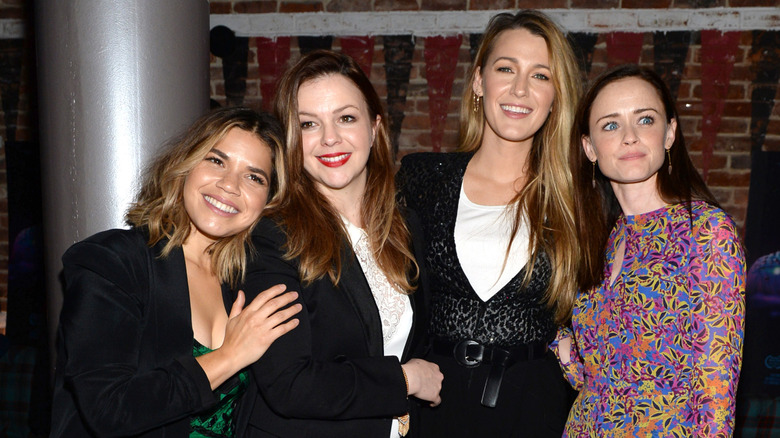 America Ferrera, Amber Tamblyn, Blake Lively and Alexis Bledel attend the "Paint It Black" New York premiere after party at Fishbowl at the Dream Hotel on May 15, 2017 in New York City.