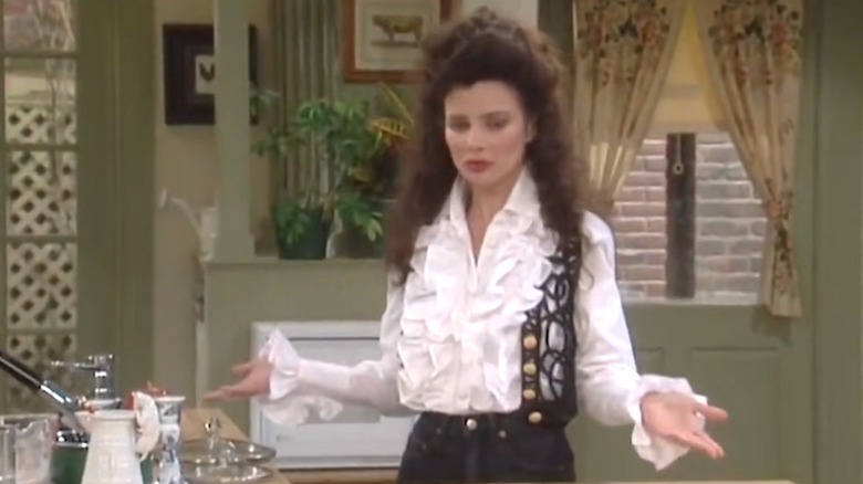 Fran Drescher in ruffled shirt in The Nanny
