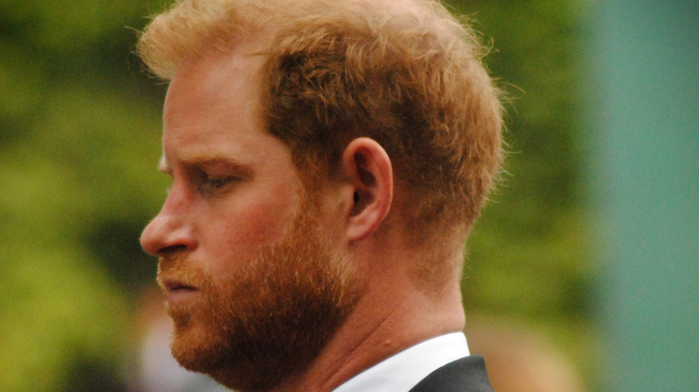 Prince Harry seems serious