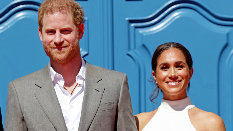 Harry and Meghan smiling