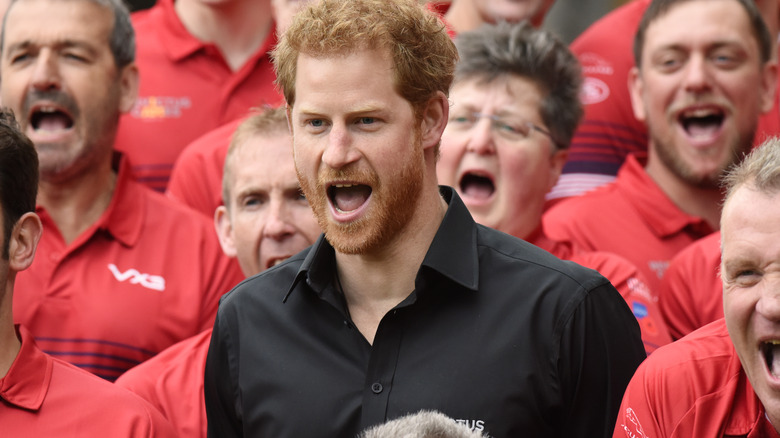 Prince Harry shouting at the Invictus Games 