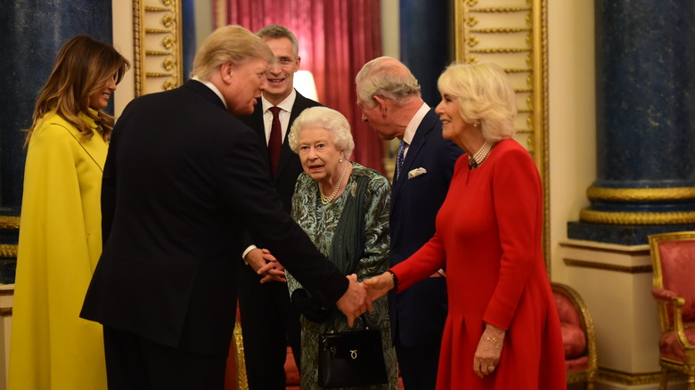 The Trumps greeting the royal family