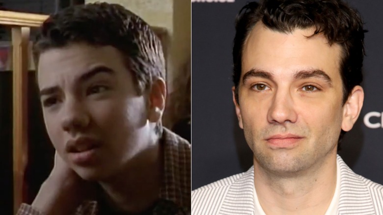 Split image of Jay Baruchel in an episode of "Are You Afraid of the Dark?" & at an event in 2024