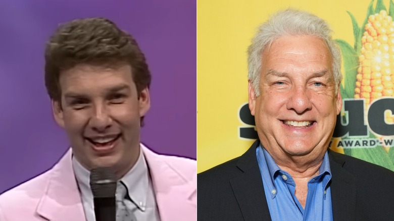Split image of Marc Summers hosting "Double Dare" & attending a "Shucked" in 2025