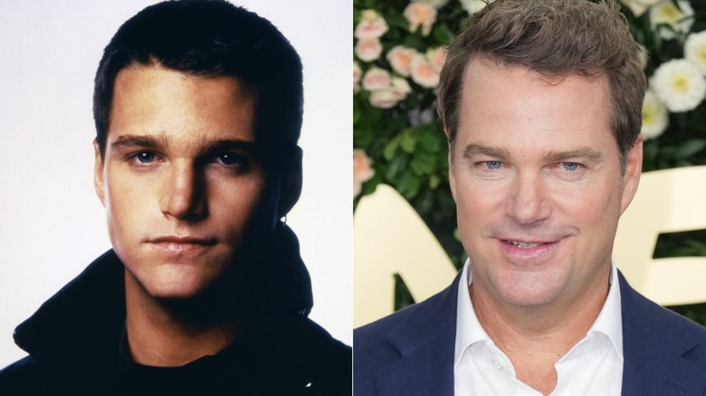 A split image of Chris O'Donnell in the 1990s and today