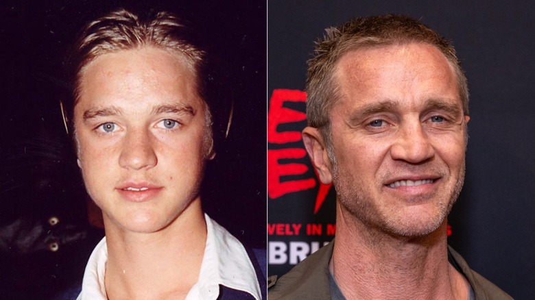 A split image of Devon Sawa in the 1990s and more recently