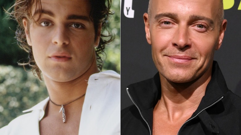 A split image of Joey Lawrence in the 1990s and more recently