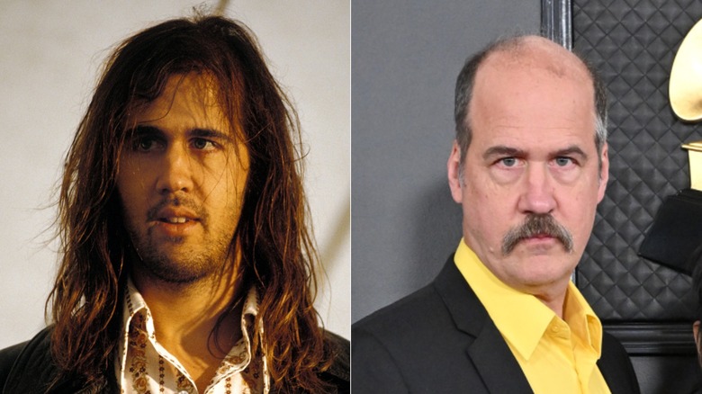 Split image of Krist Novoselic in the 1990s versus in 2025