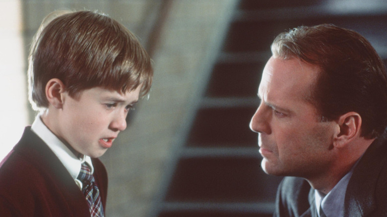 Haley Joel Osment and Bruce Willis acting in The Sixth Sense.