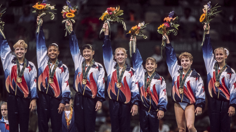 The Magnificent Seven of the U.S. Gymnastics team at the 1996 Olympics