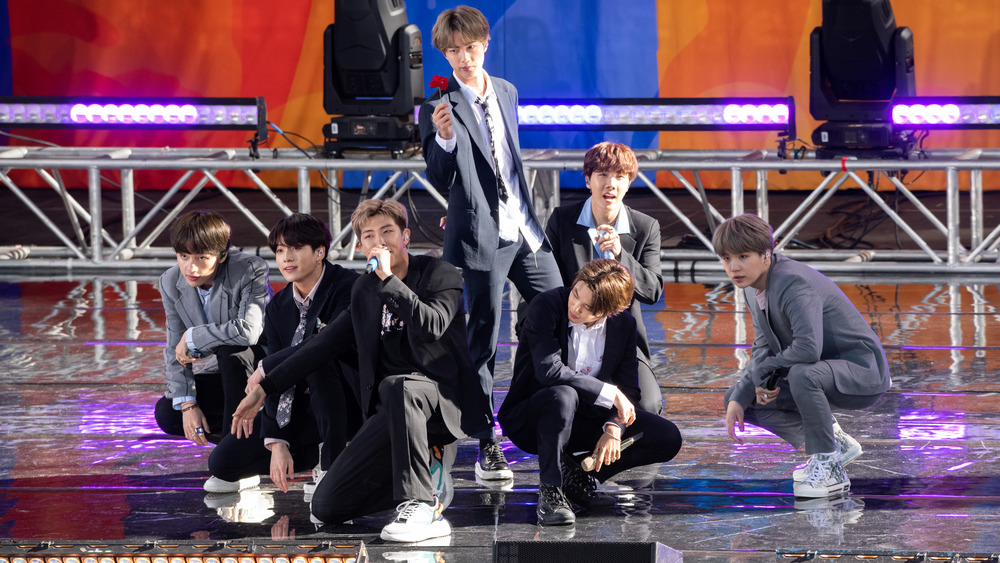 BTS performing onstage