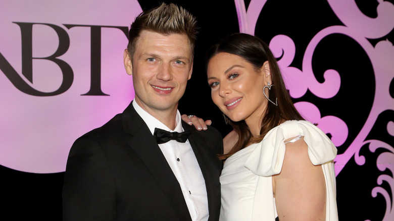 Nick Carter with wife