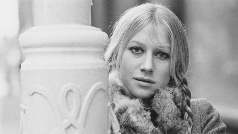 Young Helen Mirren with braids