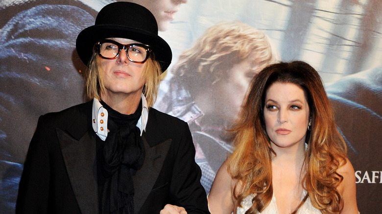 Lisa Marie Presley and Michael Lockwood posing