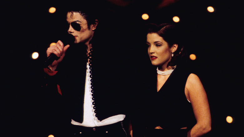 Michael Jackson and Lisa Marie Presley on stage