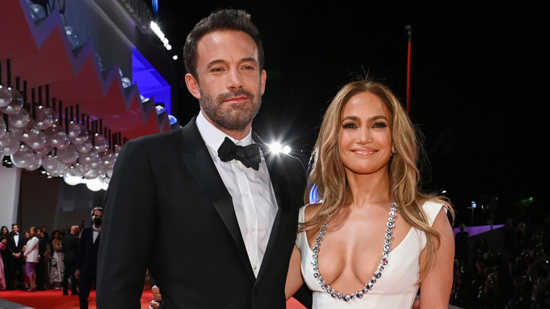 Ben Affleck and Jennifer Lopez smiling