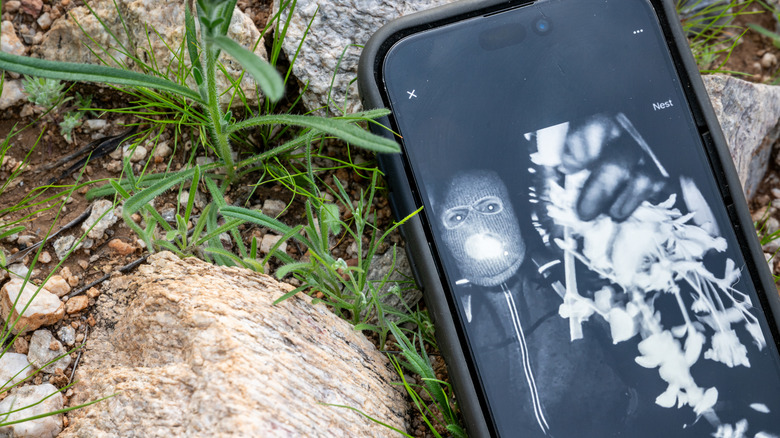 A Google Nest photo of a masked individual on Nancy Guthrie's front stoop on Feb. 10, 2026