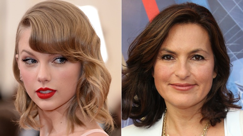 A split image of Taylor Swift and Mariska Hargitay in 2014.