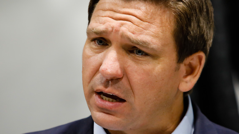 A close up photo of Ron DeSantis