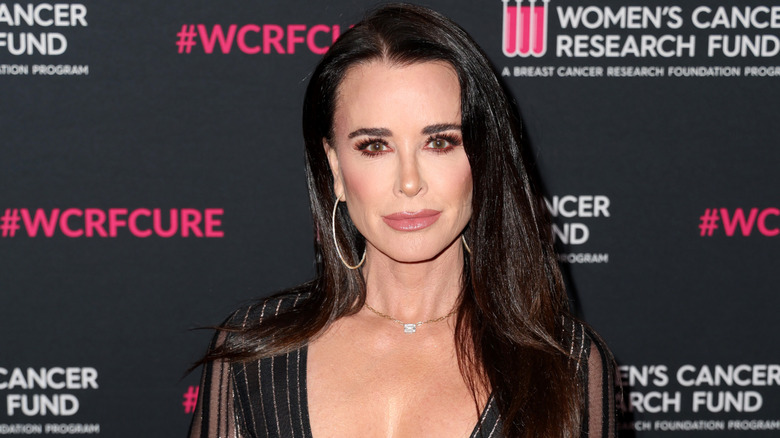 Kyle Richards posing with a neutral expression