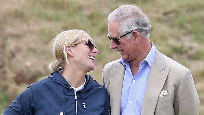 Zara Tindall laughing with King Charles