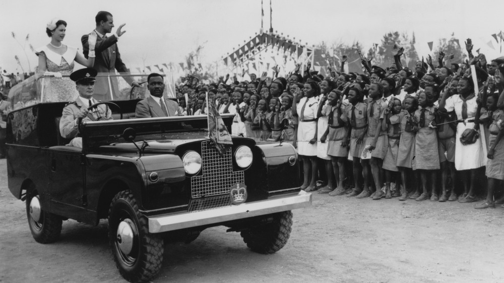 Queen Elizabeth in Land Rover