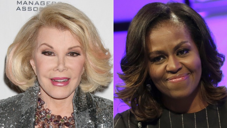 Joan Rivers (L) and Michelle Obama (R)