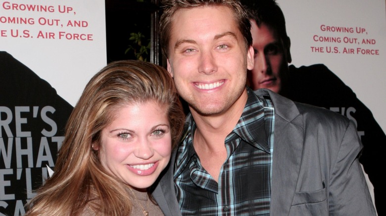 Danielle Fishel Lance Bass smiling