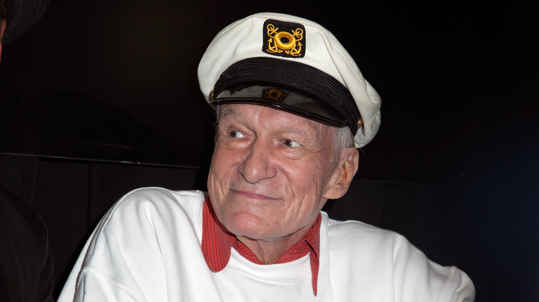 Hugh Hefner looking off to the side