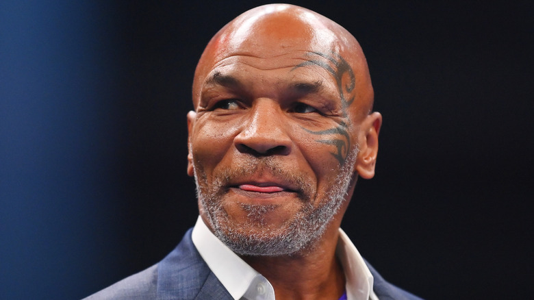 Mike Tyson tongue between lips