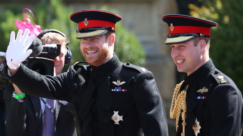 prince harry and prince william smiling