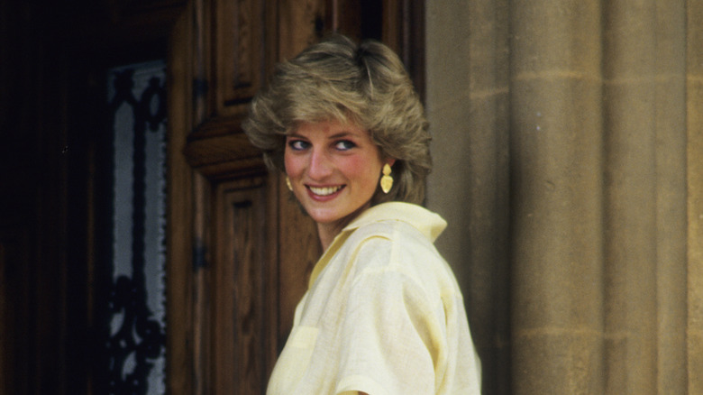Princess Diana smiling in Spain