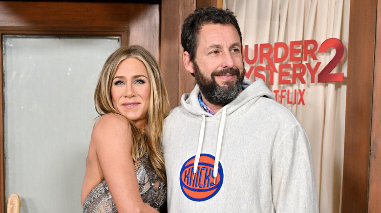 Jennifer Aniston and Adam Sandler at premiere