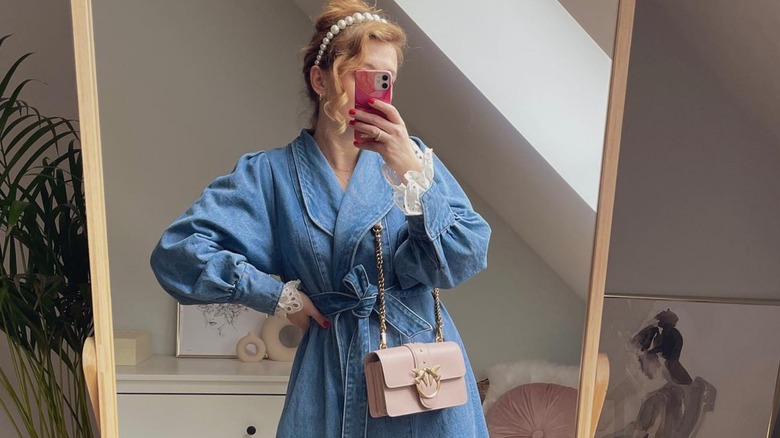 Vintage-style denim coat dress 