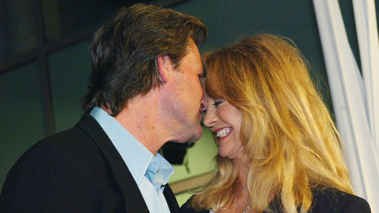 Goldie Hawn smiles as Kurt Russell