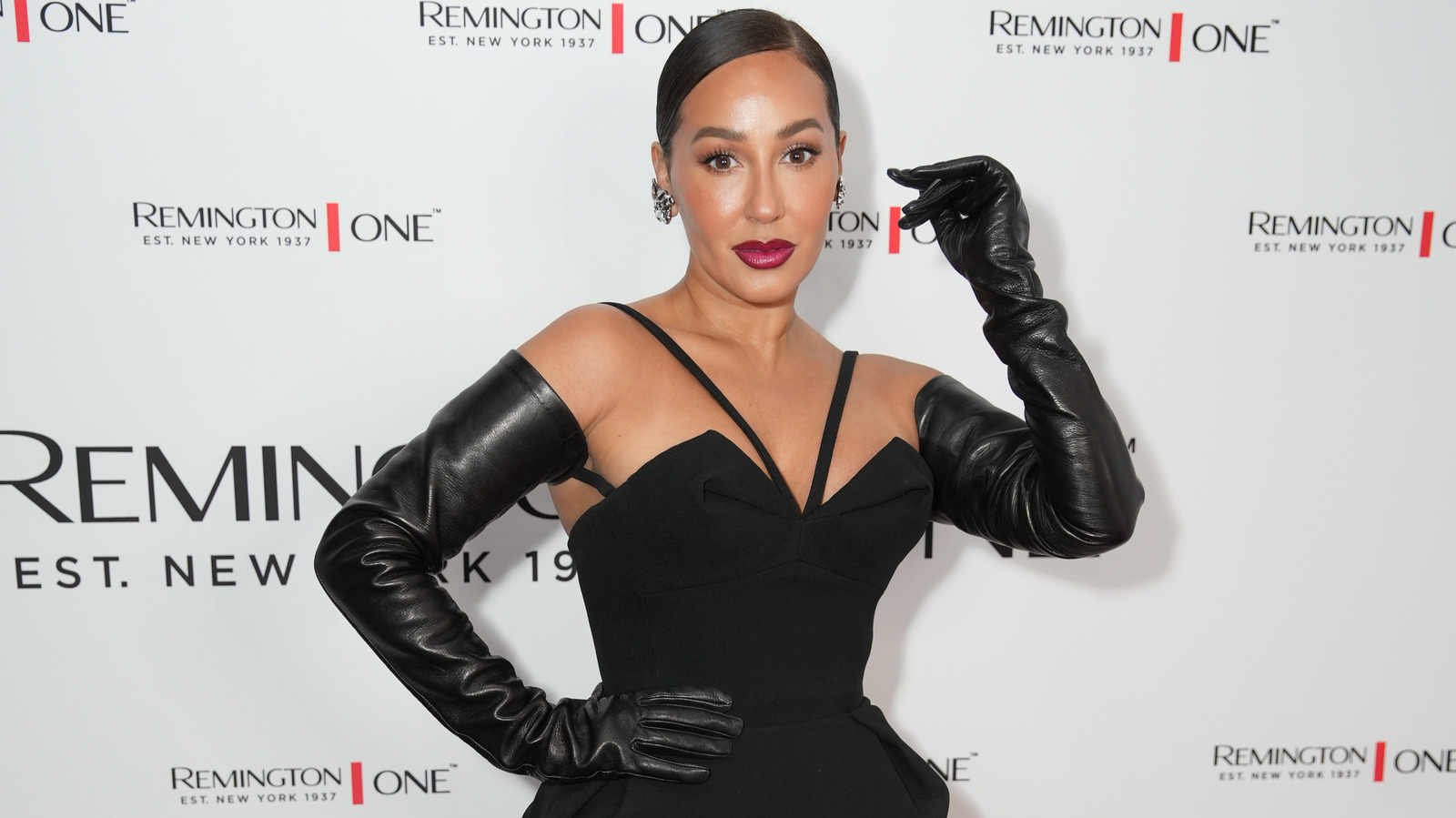 adrienne bailon black dress WornOnTV: Adrienne Bailon-Houghton's black drape dress on Sherri
