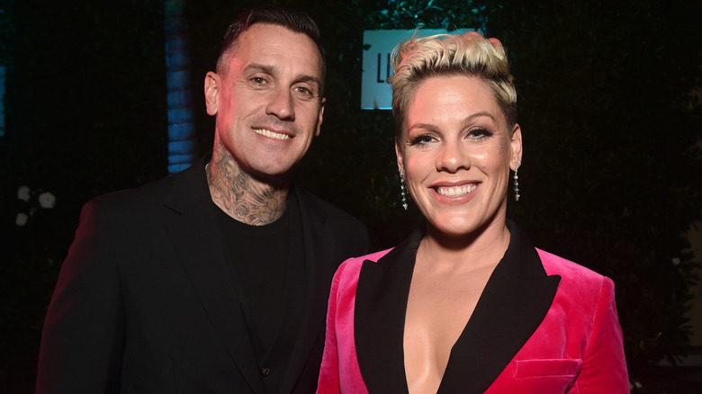 Carey Hart and Pink smiling