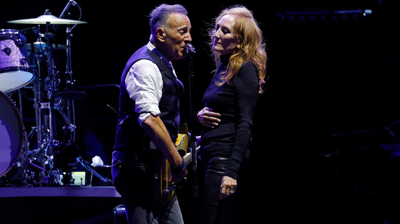 Bruce Springsteen and Patti Scialfa on stage at the 2024 Sea.Hear.Now Festival