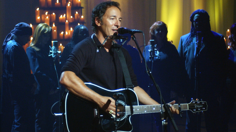 Bruce Springsteen performing during the live 2001 broadcast of "America: A Tribute to Heroes"