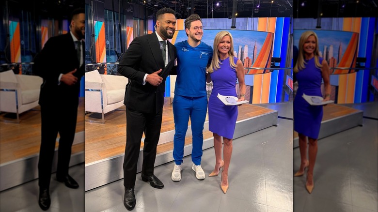 Lawrence Jones, Dr. Mike, and Ainsley Earhardt posing