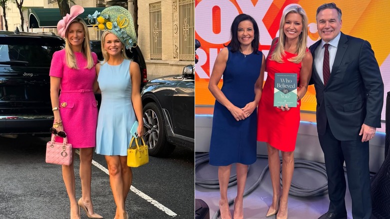 Side-by-side photos of Ainsley Earhardt wearing dresses