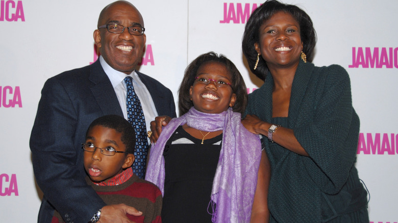 Al Roker, Deborah Roberts, Leila Roker, and Nicholas Roker smiling at the launch of the "First Ladies Tour" series in 2009